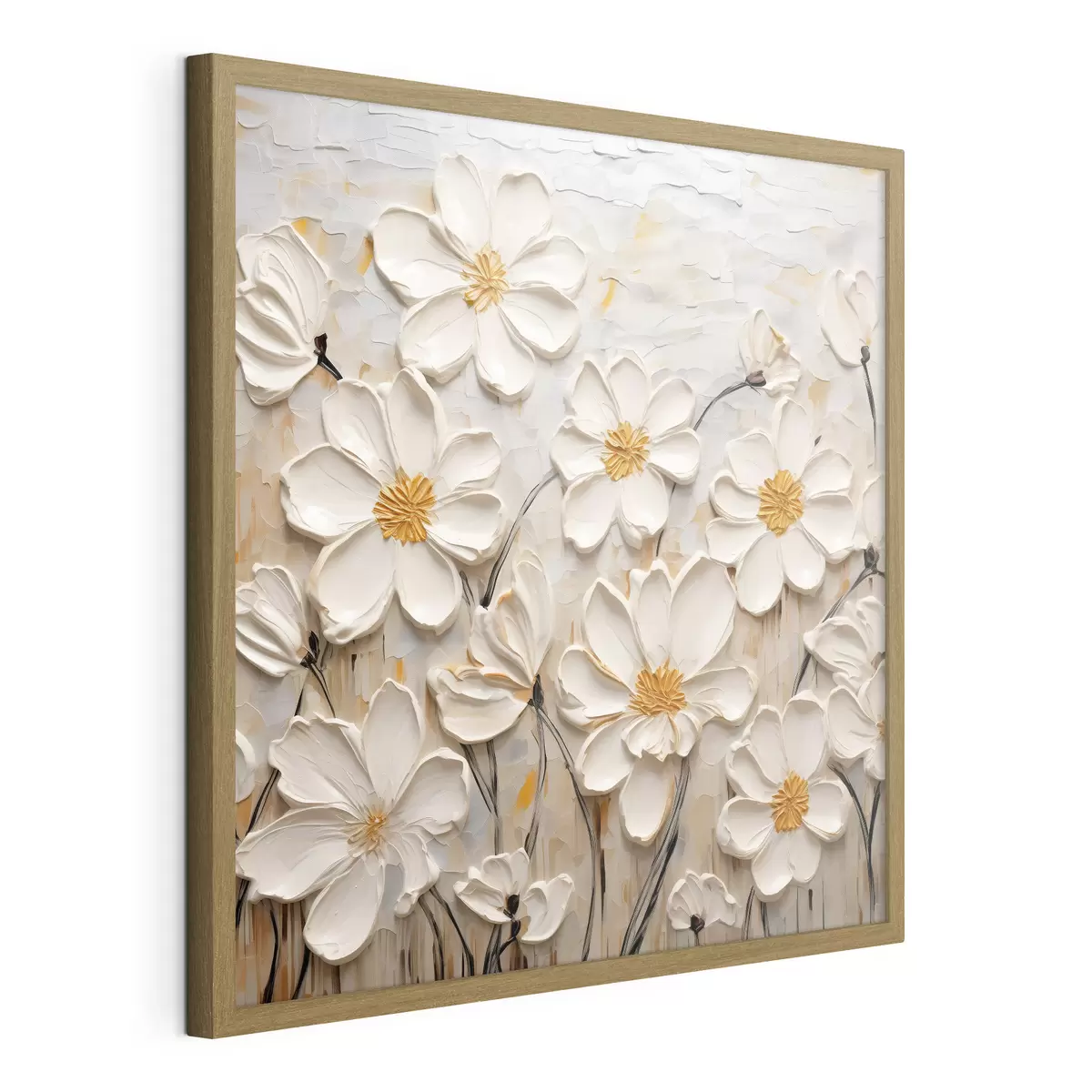 Poster Strukturierte Blumen im Stil der Ölmalerei f43899