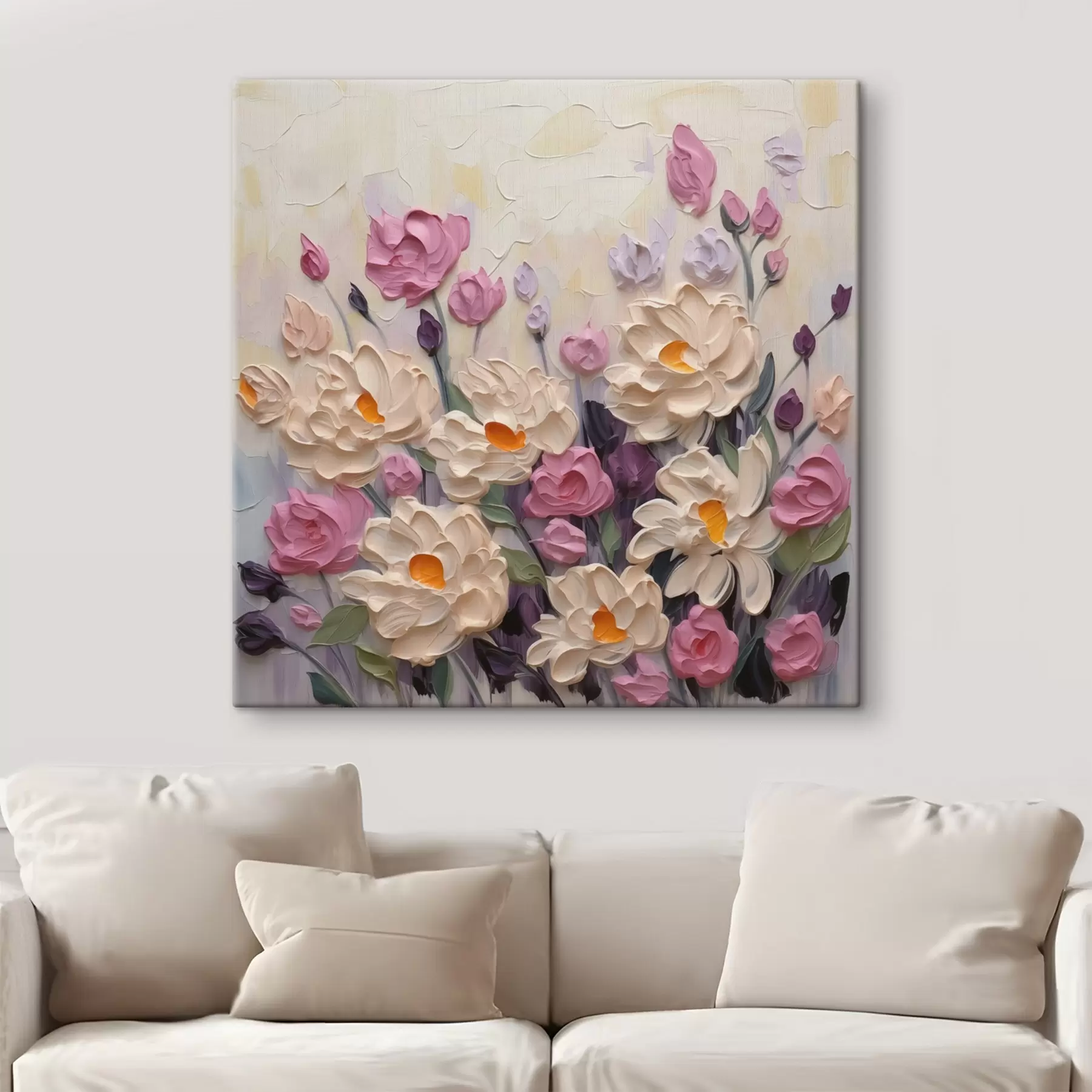 Fototapete Helle Blumen Nachahmung Malerei s44291