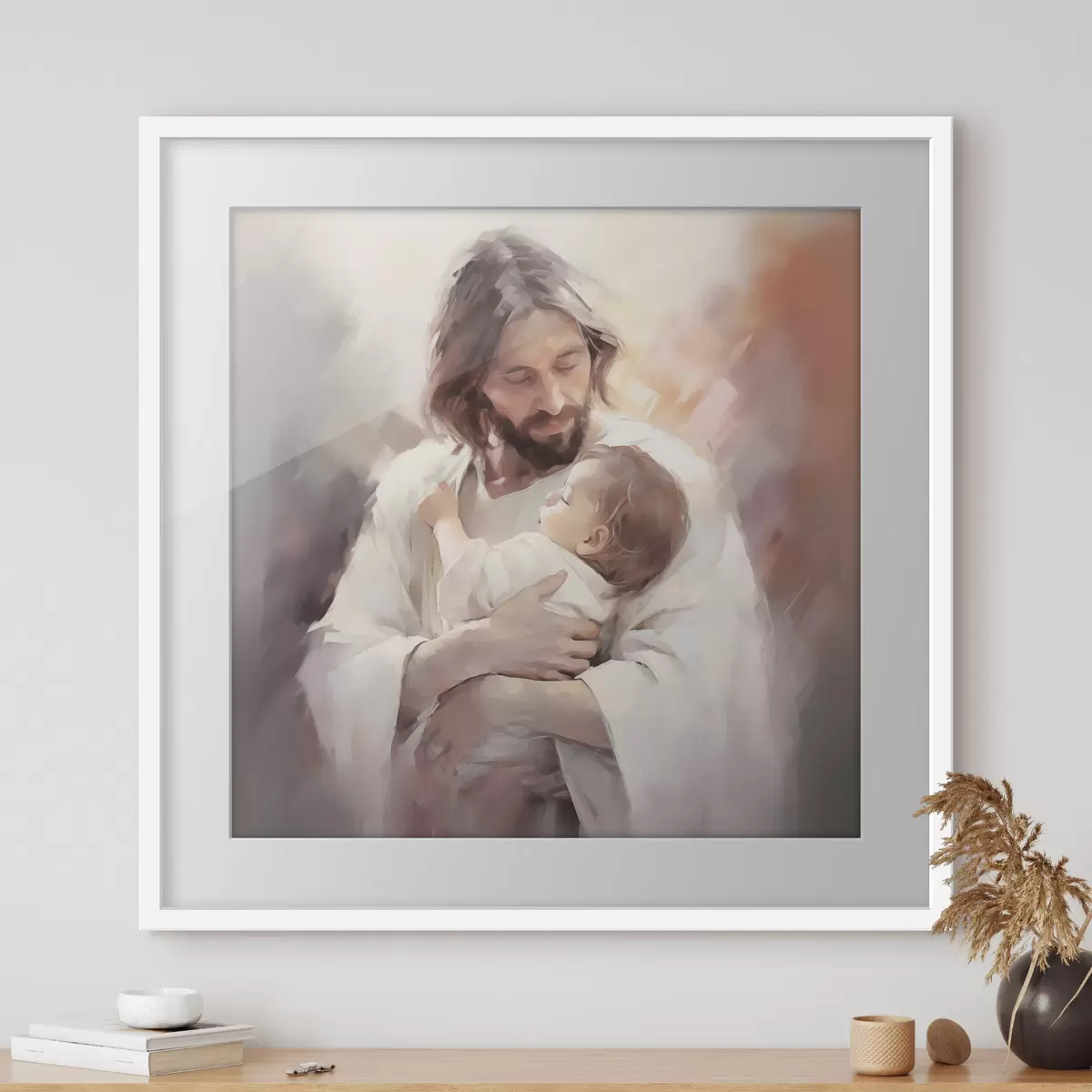 Poster Jesus mit einem Kind f44283