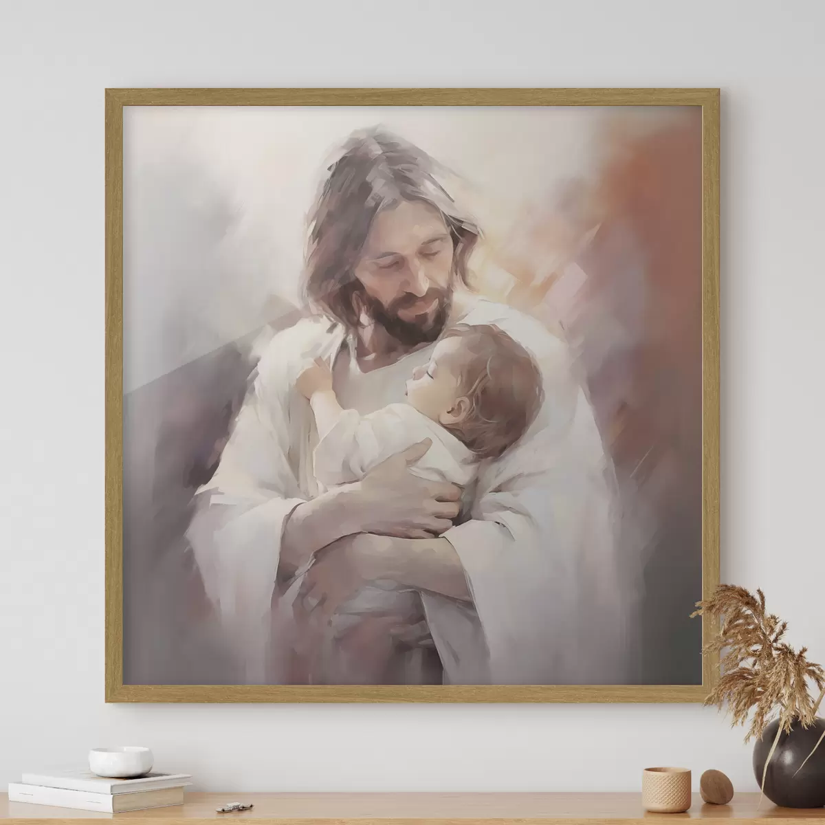 Poster Jesus mit einem Kind f44283