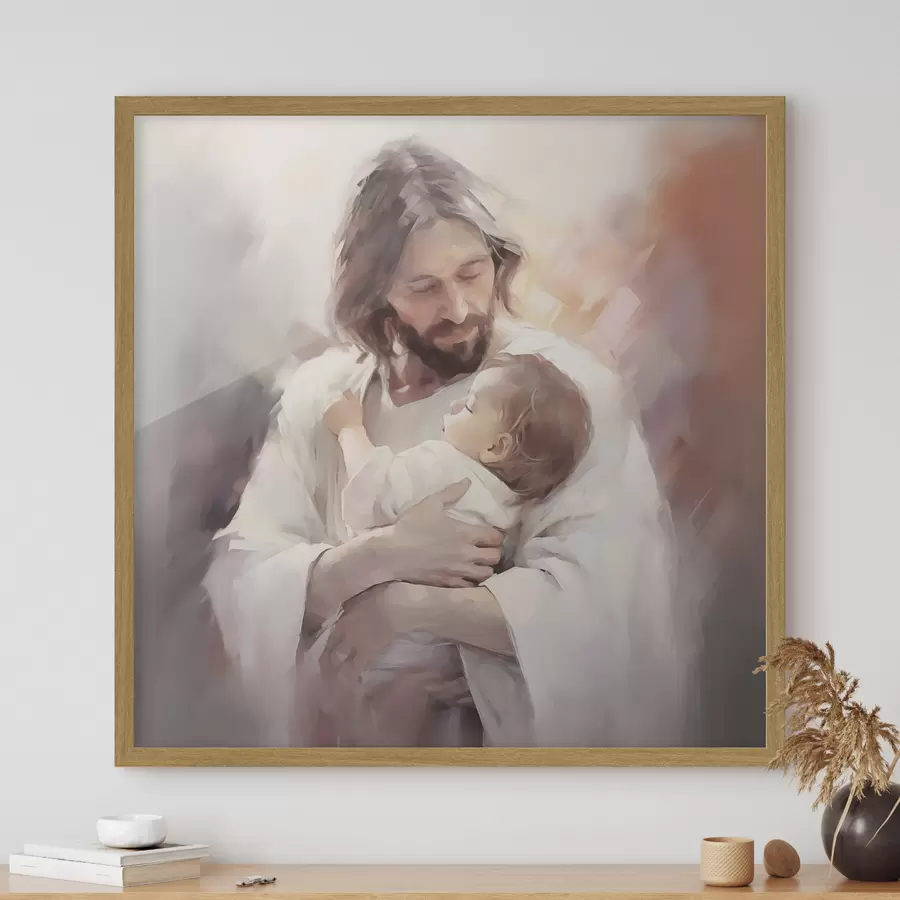 Fototapete Jesus mit einem Kind f44283