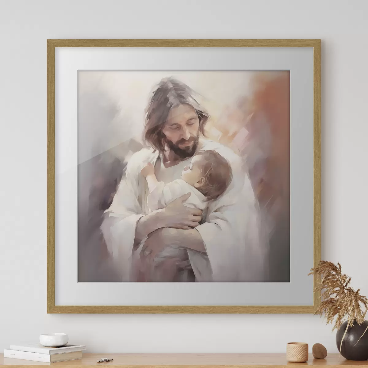 Poster Jesus mit einem Kind f44283