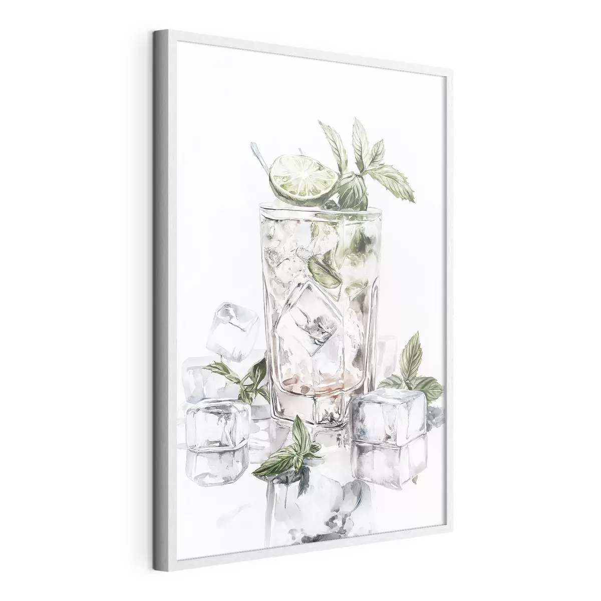 Poster Mojito-Cocktail, Getränke im Aquarellstil, Minze f44302