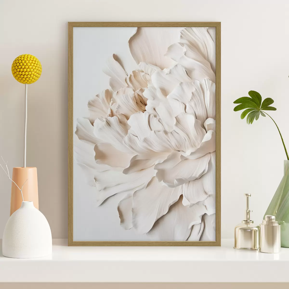 Poster Große beige Blume f44316