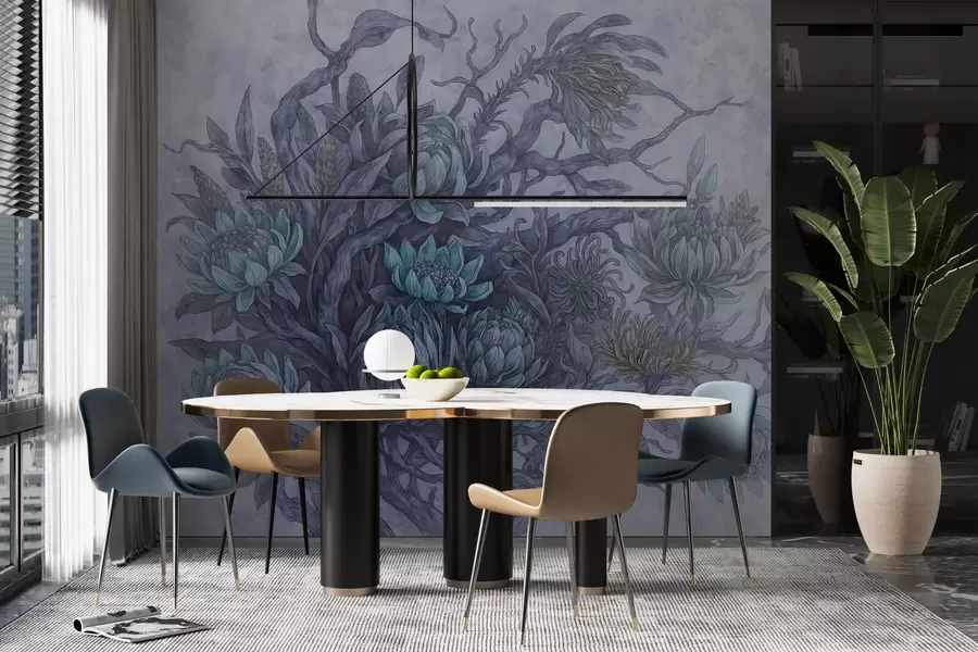 Fototapete Skurrile Blumen w03975v1