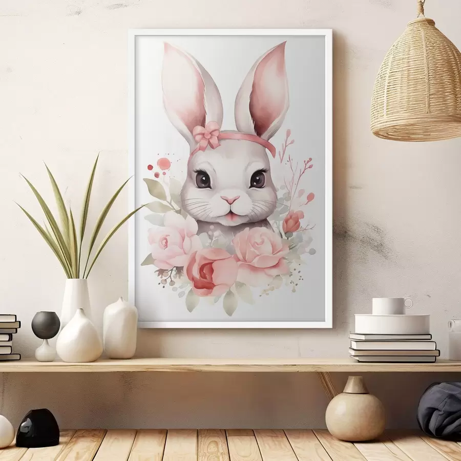 Fototapete Aquarell Hase f44387