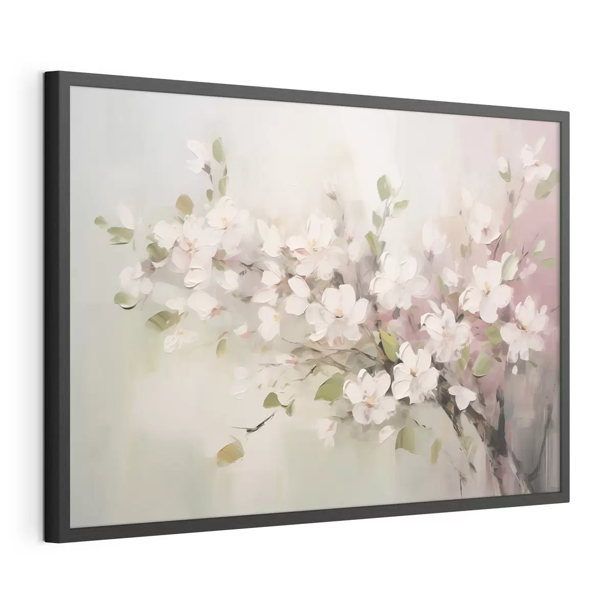 Poster Abstrakter Zweig mit zarten Blumen f44366