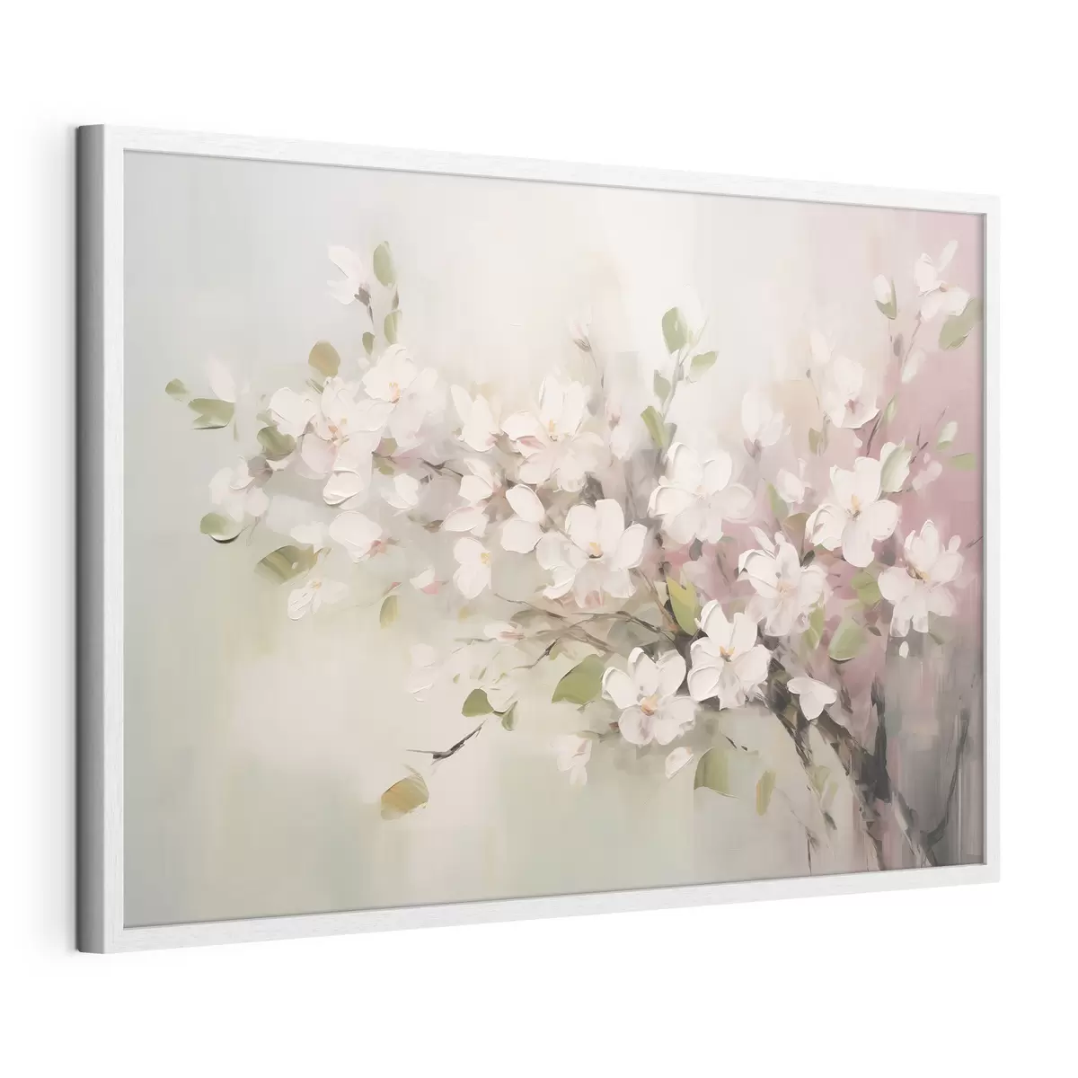 Poster Abstrakter Zweig mit zarten Blumen f44366
