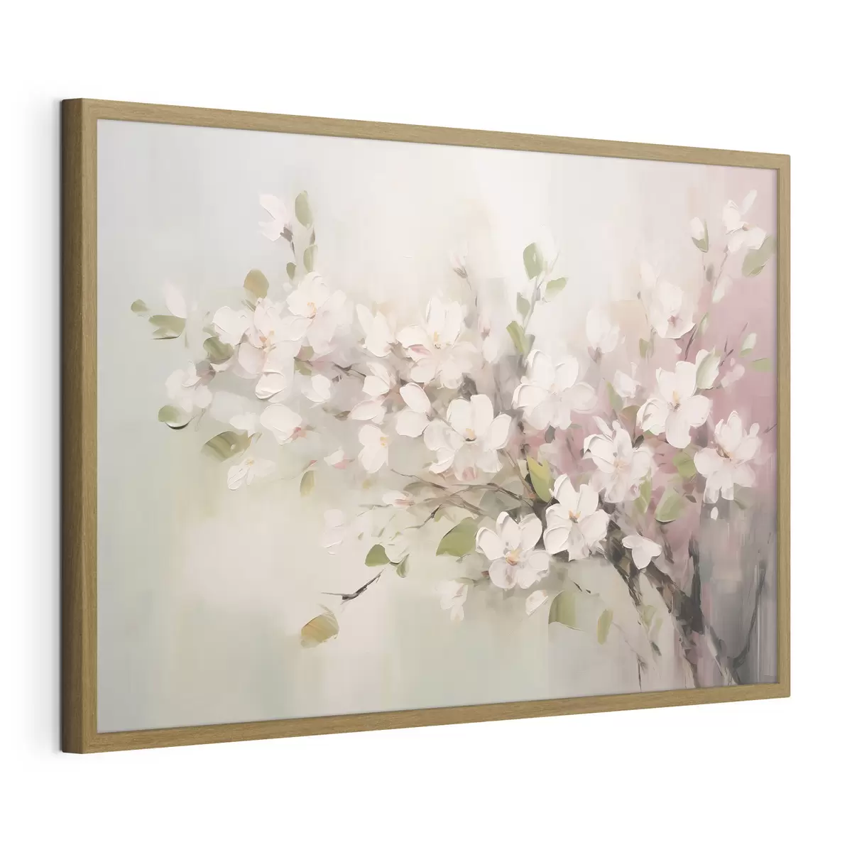 Poster Abstrakter Zweig mit zarten Blumen f44366
