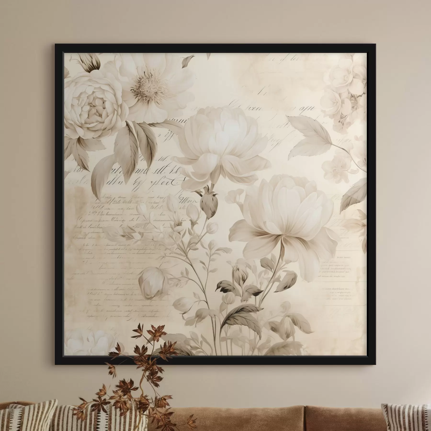 Fototapete Vintage Zusammensetzung der cremig weißen Blumen f44332