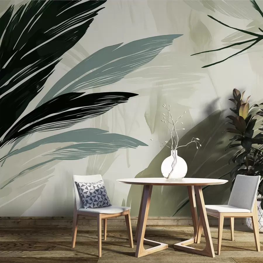 Fototapete Abstrakte mehrfarbige Federn w04037v3