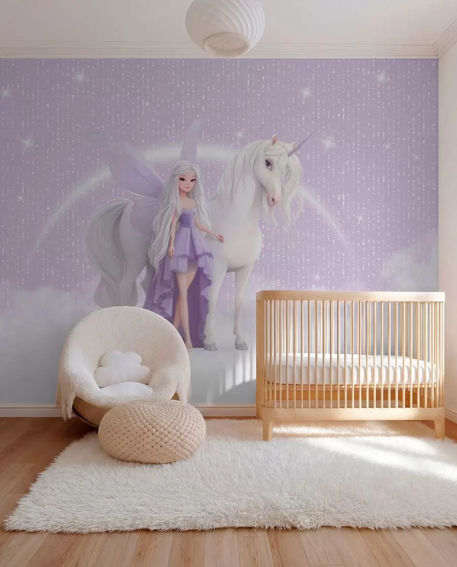 Fototapete Einhorn im Sternenlicht w03527