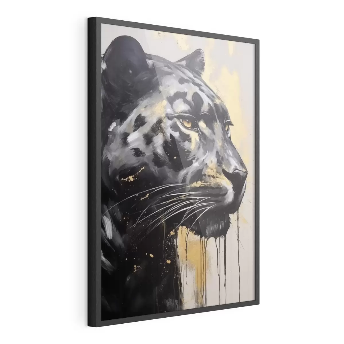 Poster Schwarzer Panther mit gelben Augen f44493