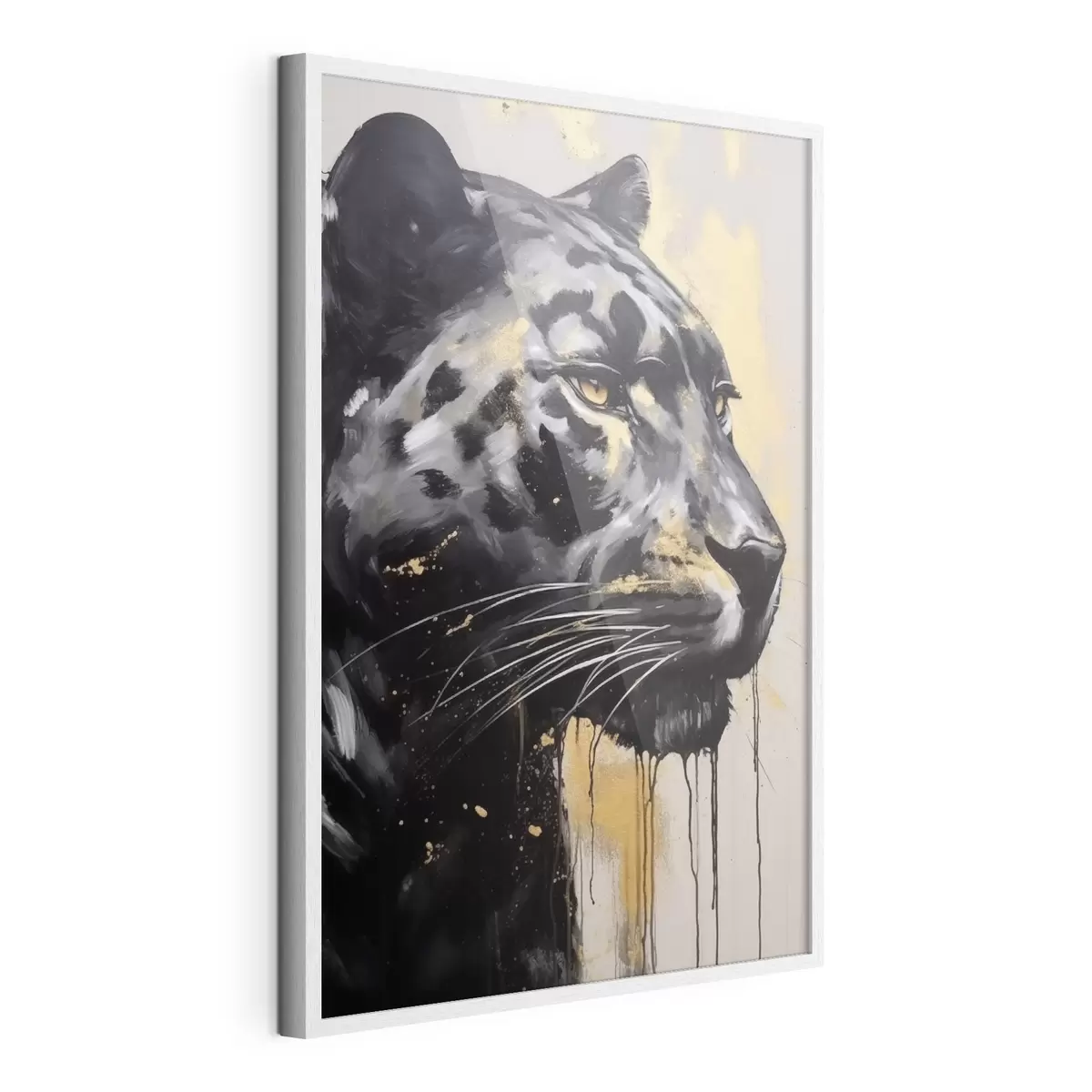 Poster Schwarzer Panther mit gelben Augen f44493