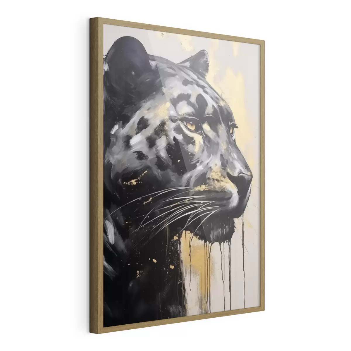 Poster Schwarzer Panther mit gelben Augen f44493