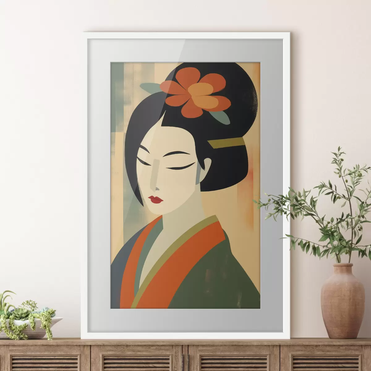 Poster Geisha im Profil f44498