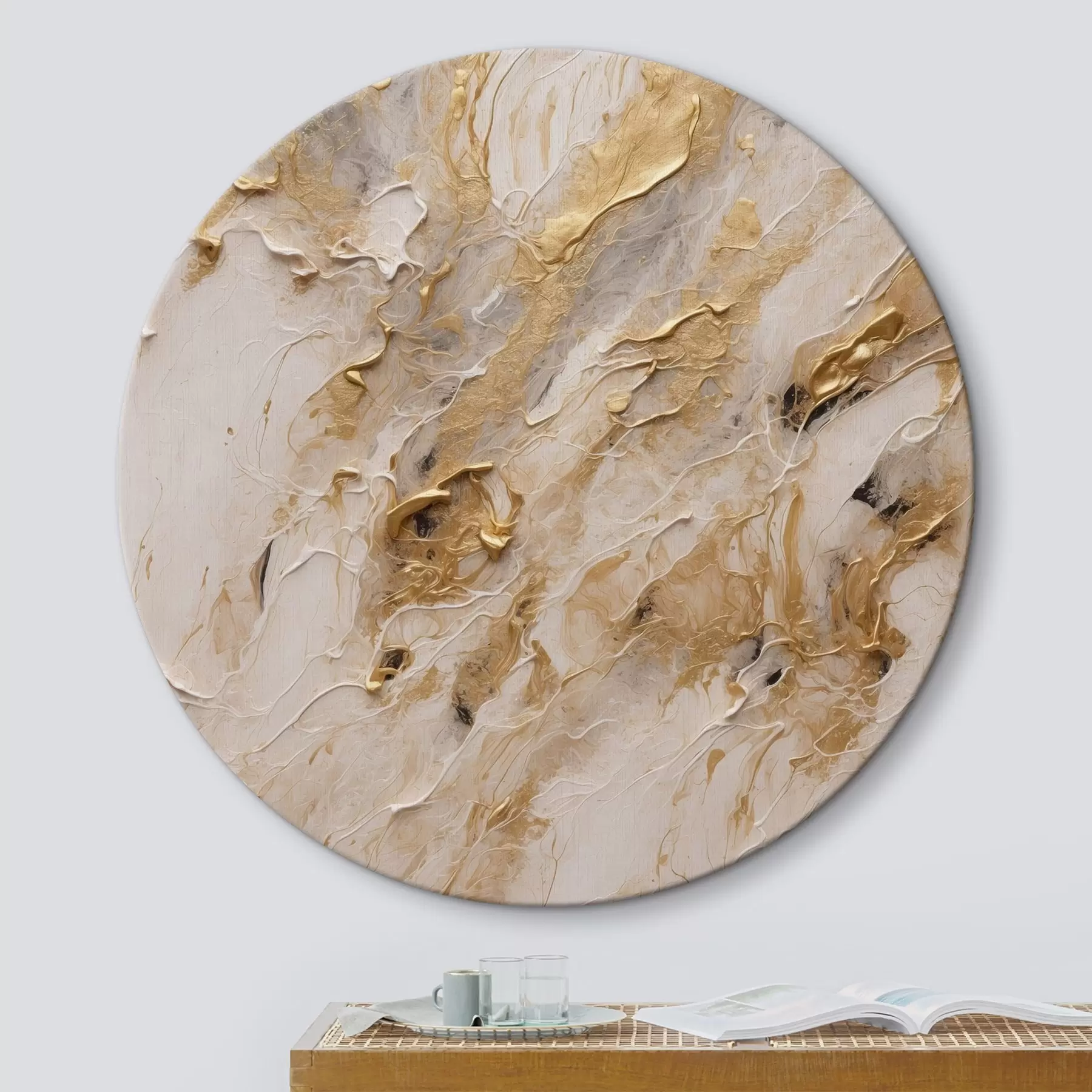 Fototapete Abstrakte gelbe und weiße Weg in Acrylmalerei Stil Rote Blume auf weiß-roten Hintergrund weiß Ölgemälde r44439