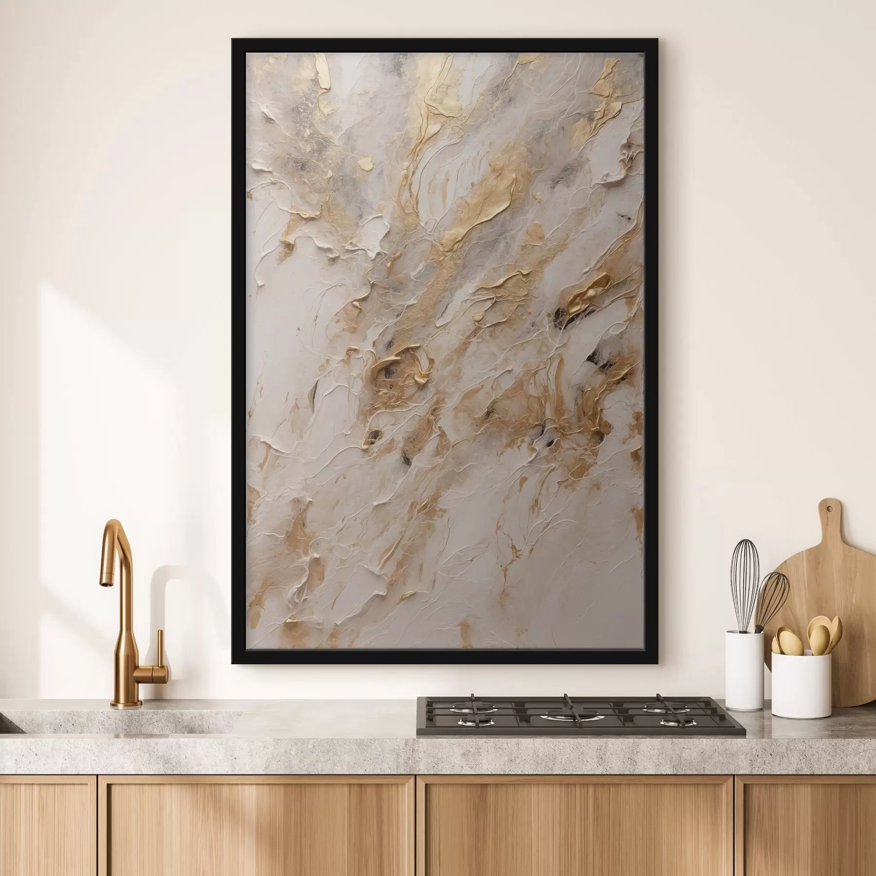 Fototapete Abstrakte gelbe und weiße Weg in Acrylmalerei Stil Rote Blume auf weiß-roten Hintergrund weiß Ölgemälde f44439