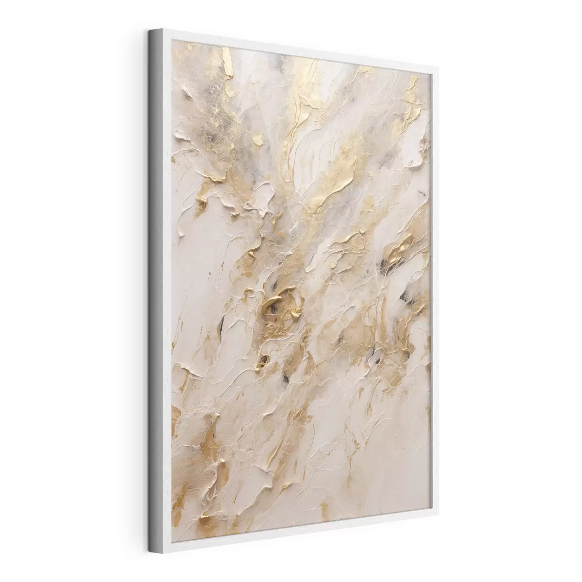 Poster Abstrakte gelbe und weiße Weg in Acrylmalerei Stil Rote Blume auf weiß-roten Hintergrund weiß Ölgemälde f44439