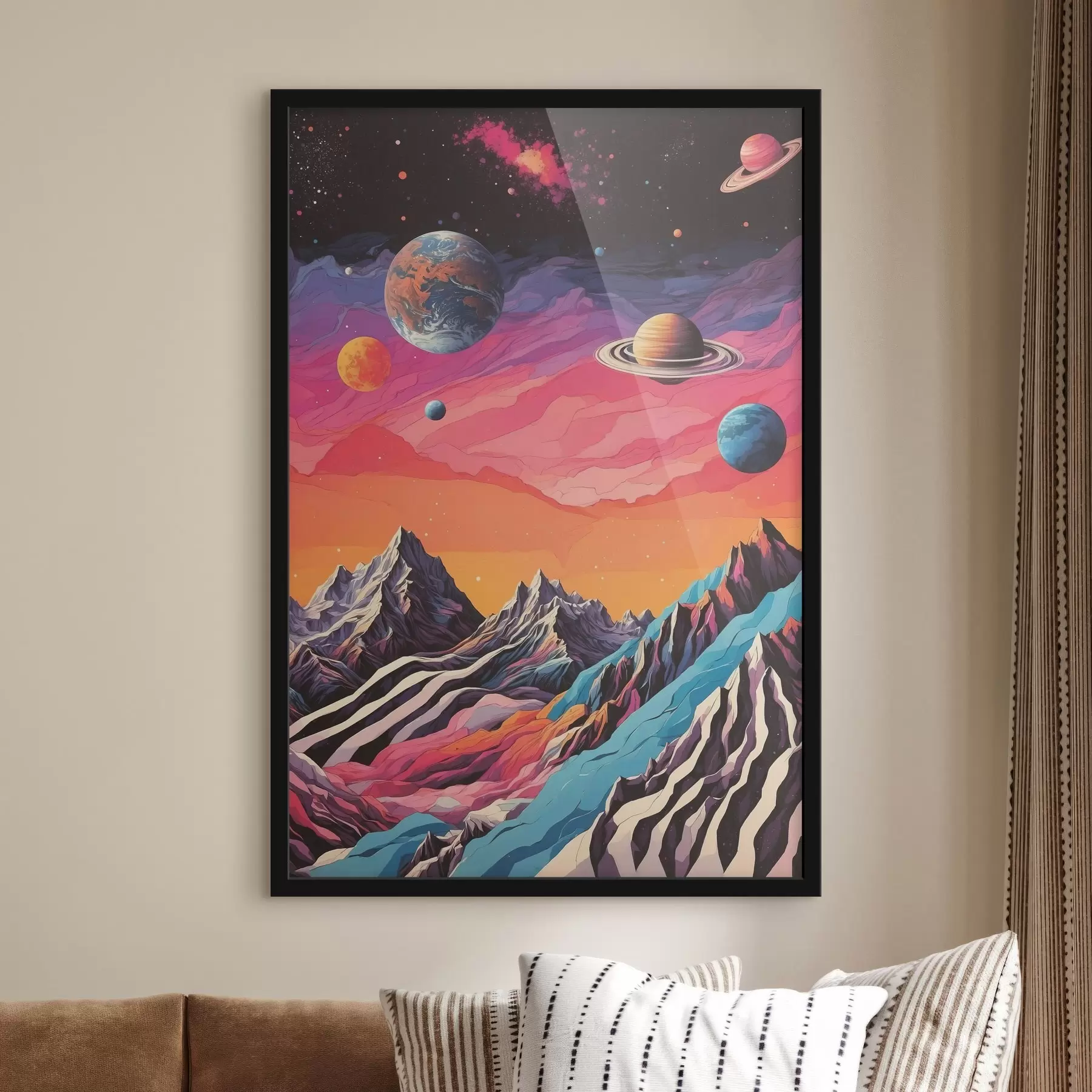 Fototapete Parade der Planeten und Berge f44443