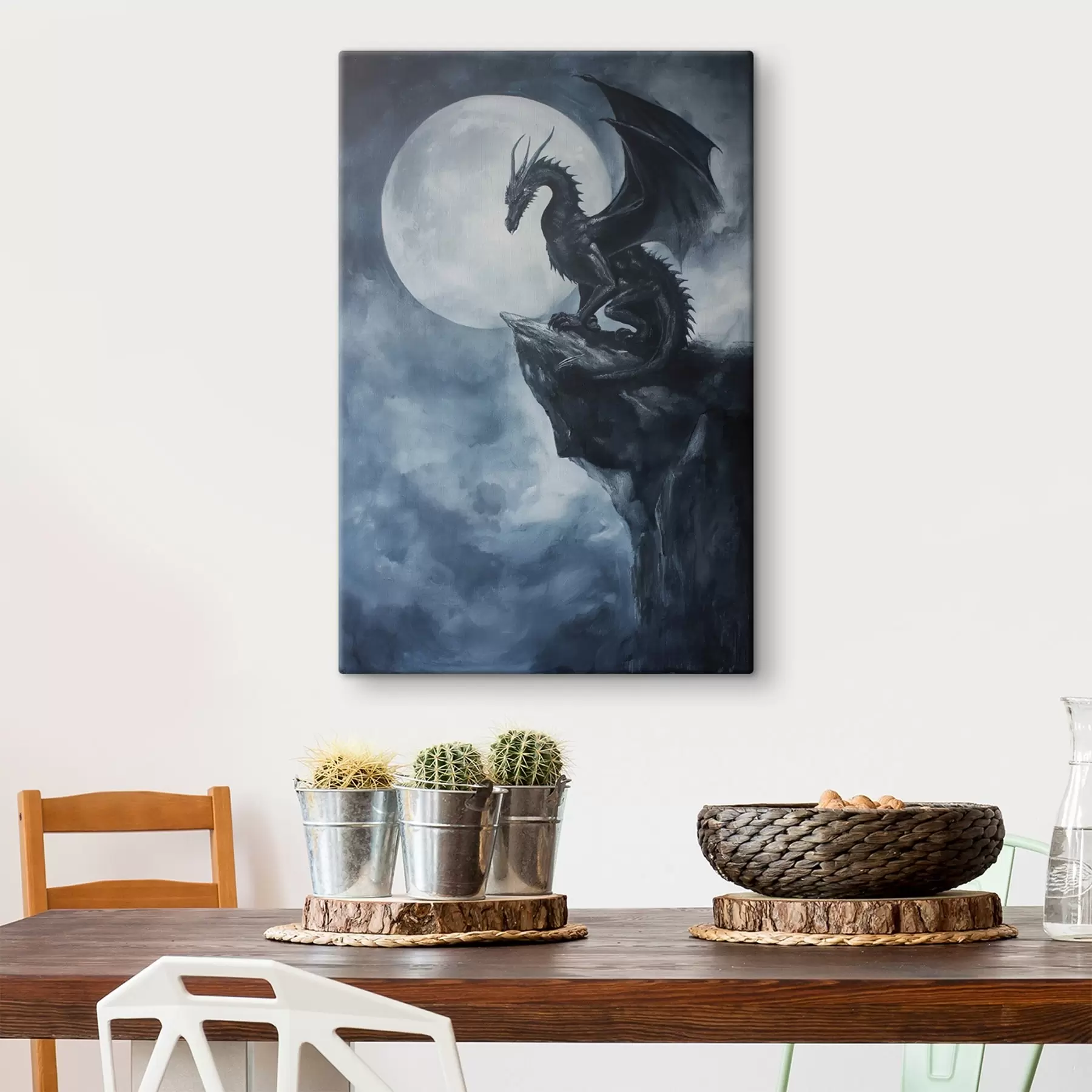 Fototapete Drache und Mond s44530