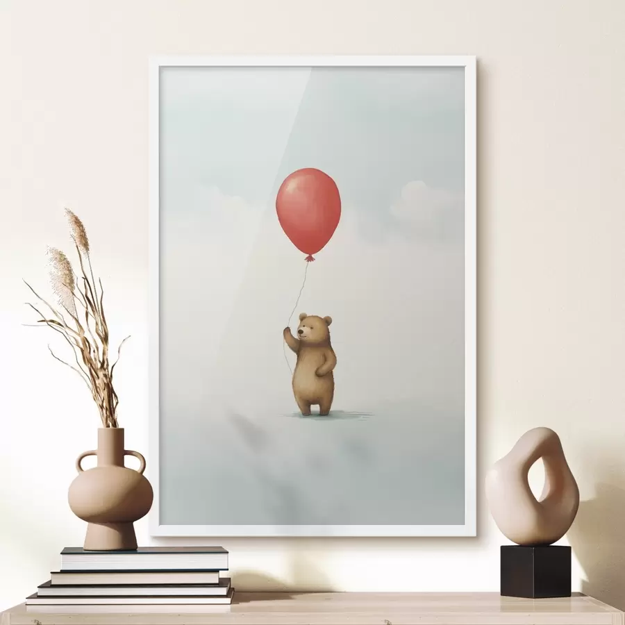 Fototapete Teddybär und ein Luftballon f44535