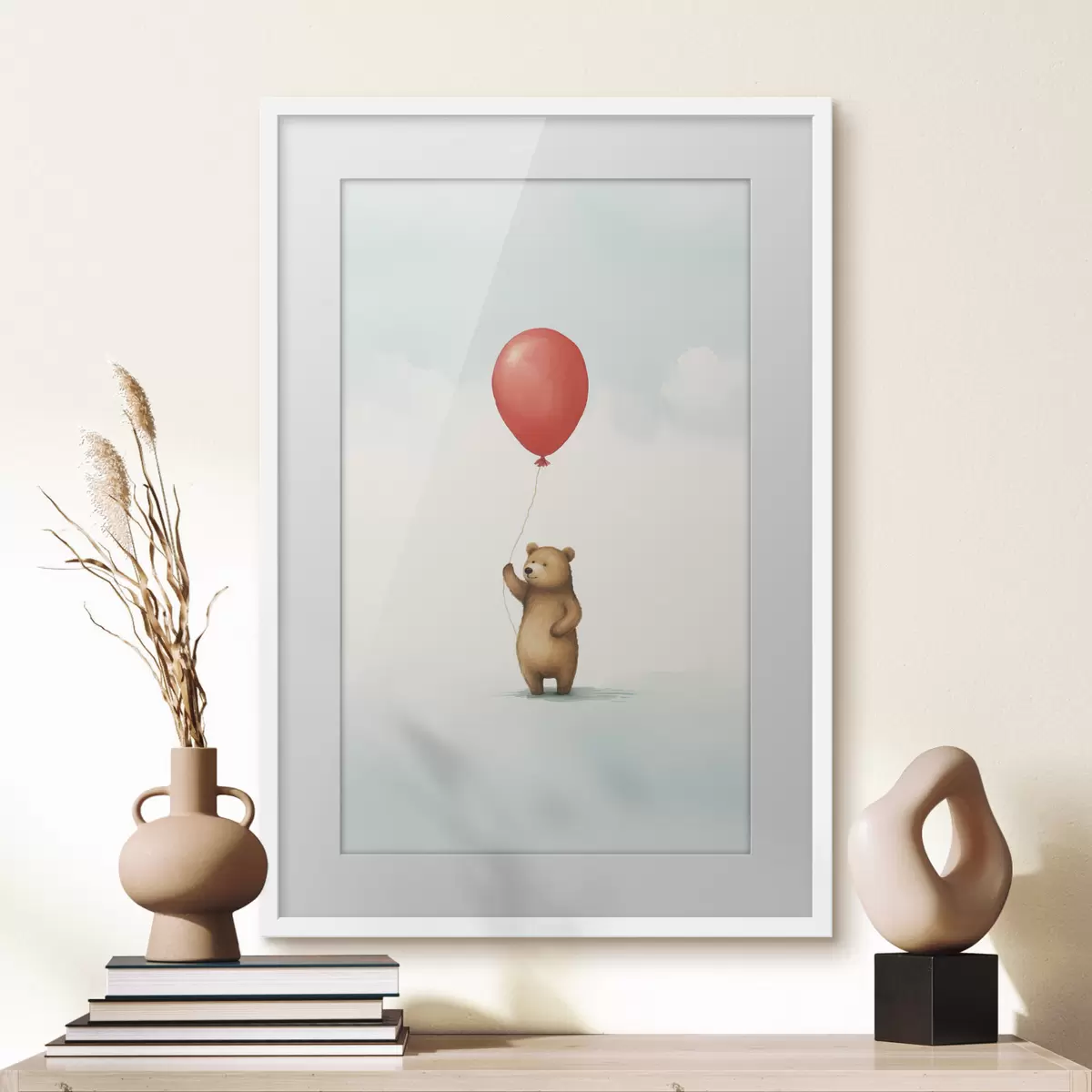 Poster Teddybär und ein Luftballon f44535