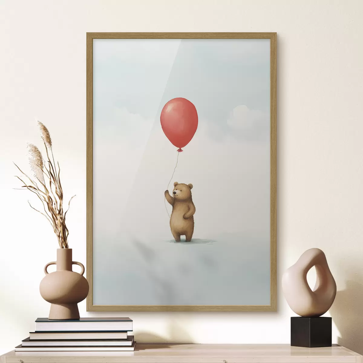 Poster Teddybär und ein Luftballon f44535