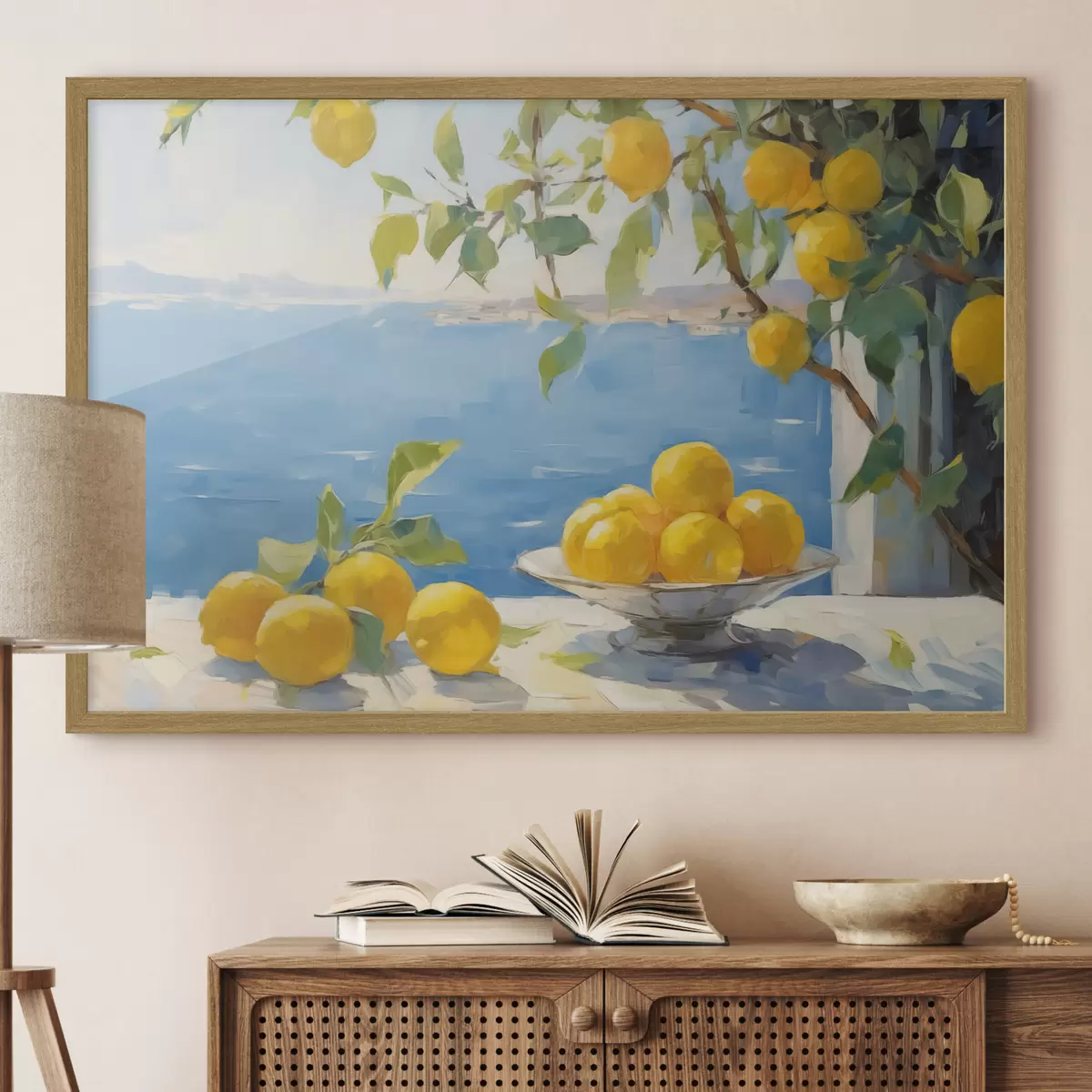 Poster Zitronen gegen das Meer f44649