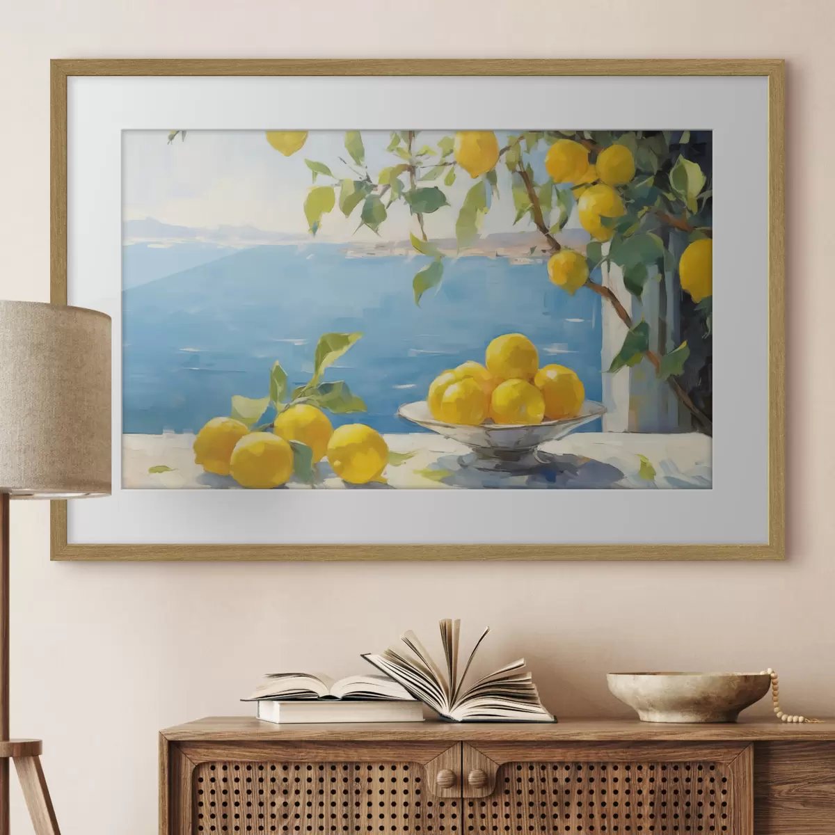Poster Zitronen gegen das Meer f44649