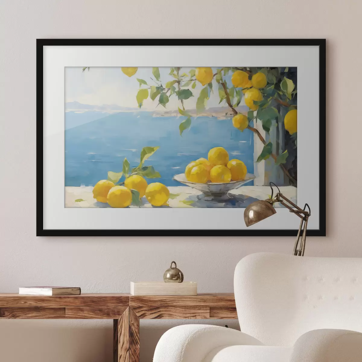 Poster Zitronen gegen das Meer f44649