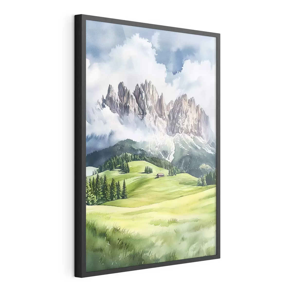 Poster Dolomiten, Alpen, Italien, Landschaft, Aquarellstil f44601