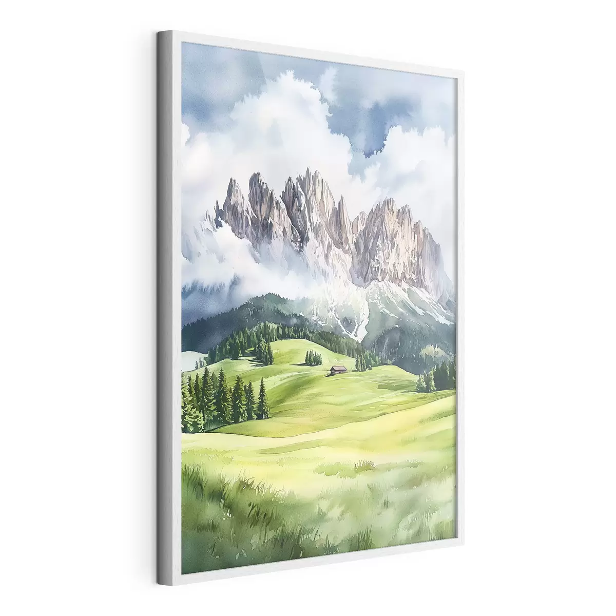 Poster Dolomiten, Alpen, Italien, Landschaft, Aquarellstil f44601