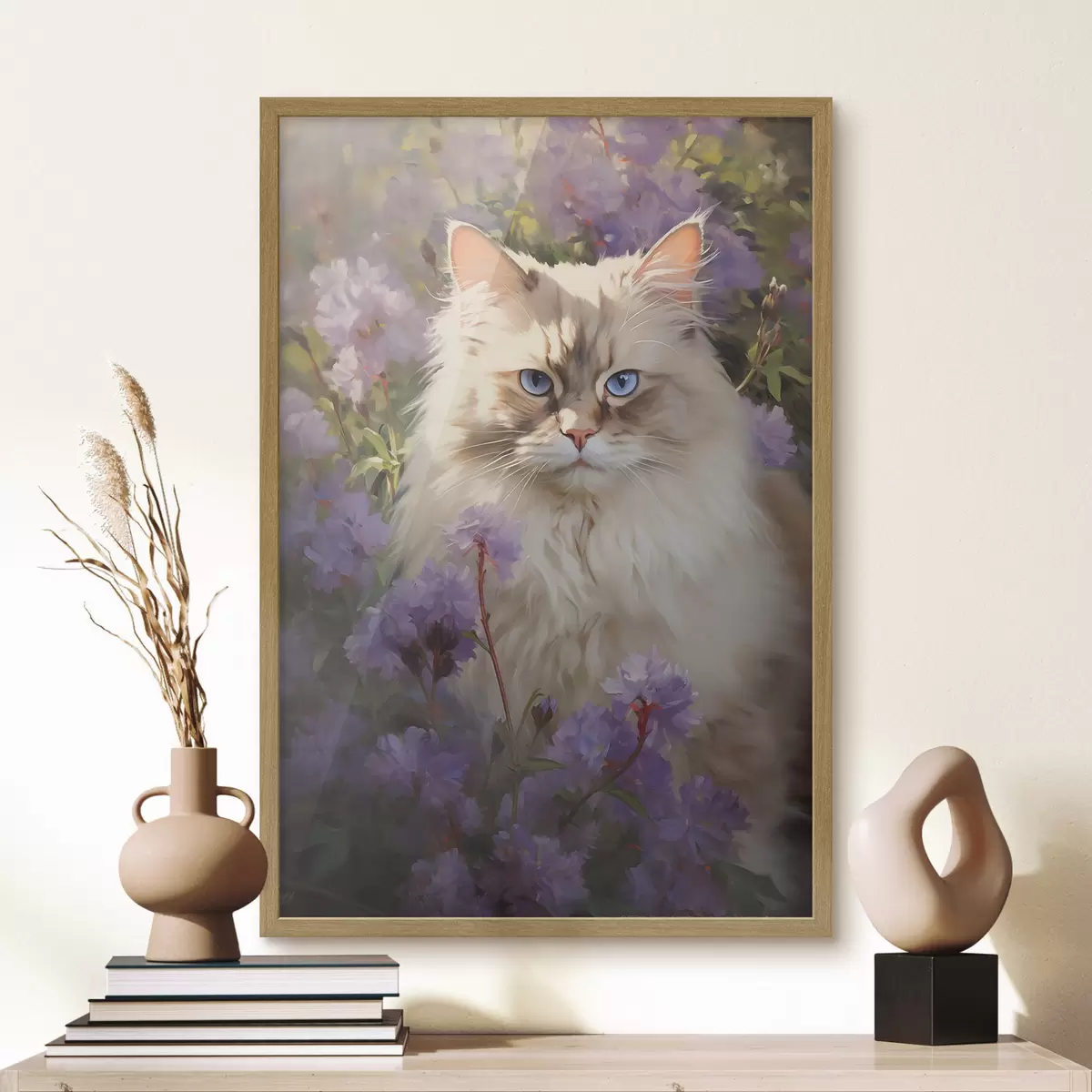 Poster Katze in Blumen f44663
