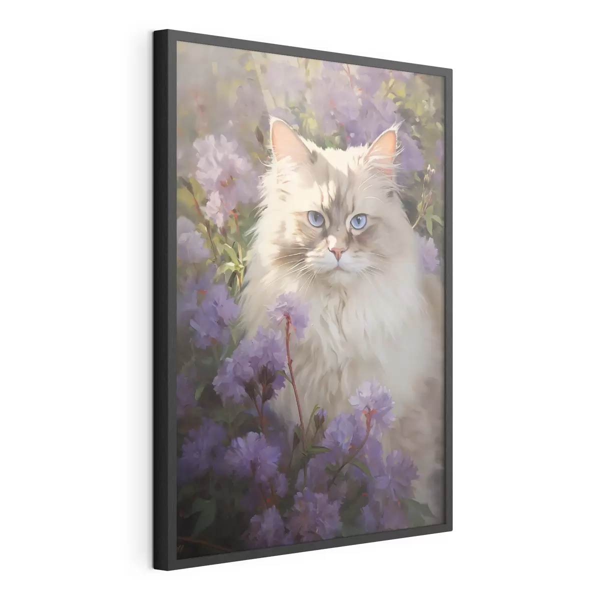 Poster Katze in Blumen f44663