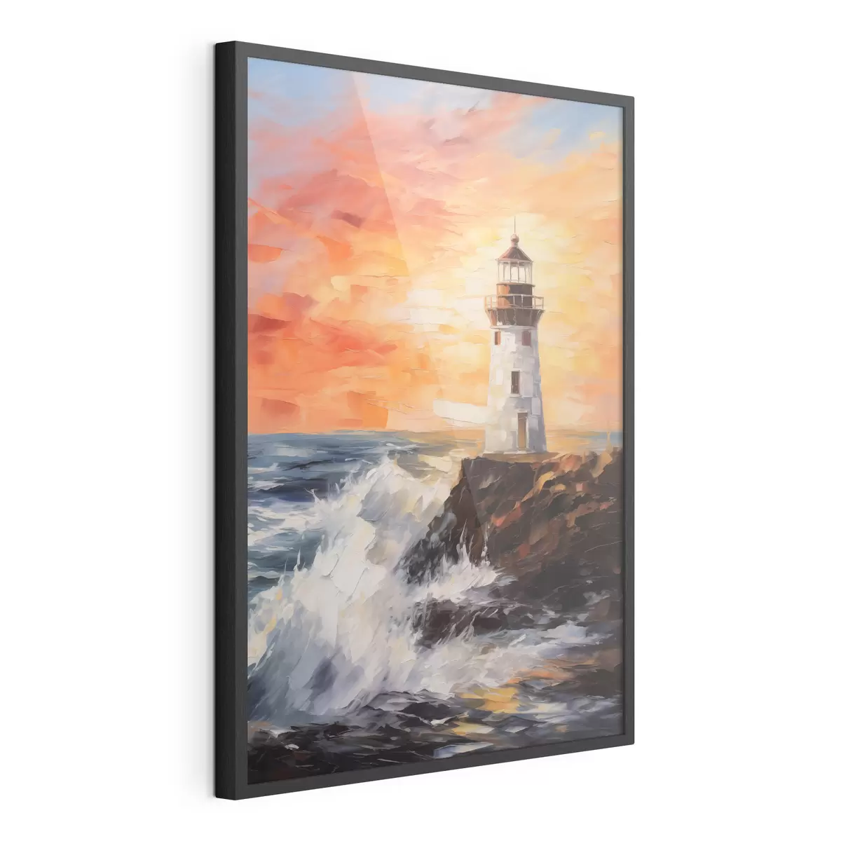 Poster Leuchtturm bei Sonnenuntergang f44674
