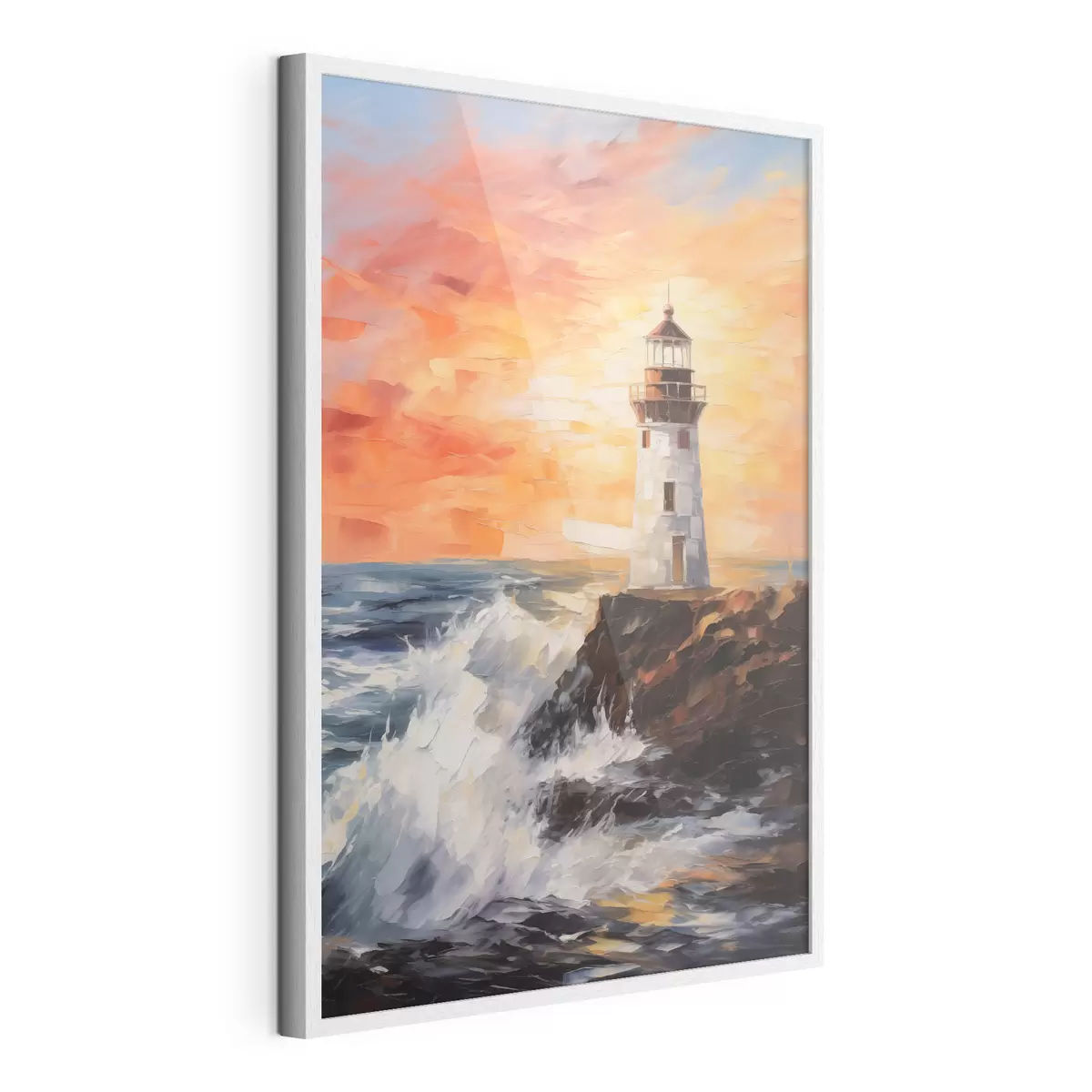 Poster Leuchtturm bei Sonnenuntergang f44674