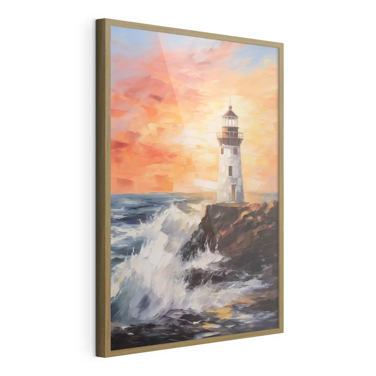 Poster Leuchtturm bei Sonnenuntergang f44674