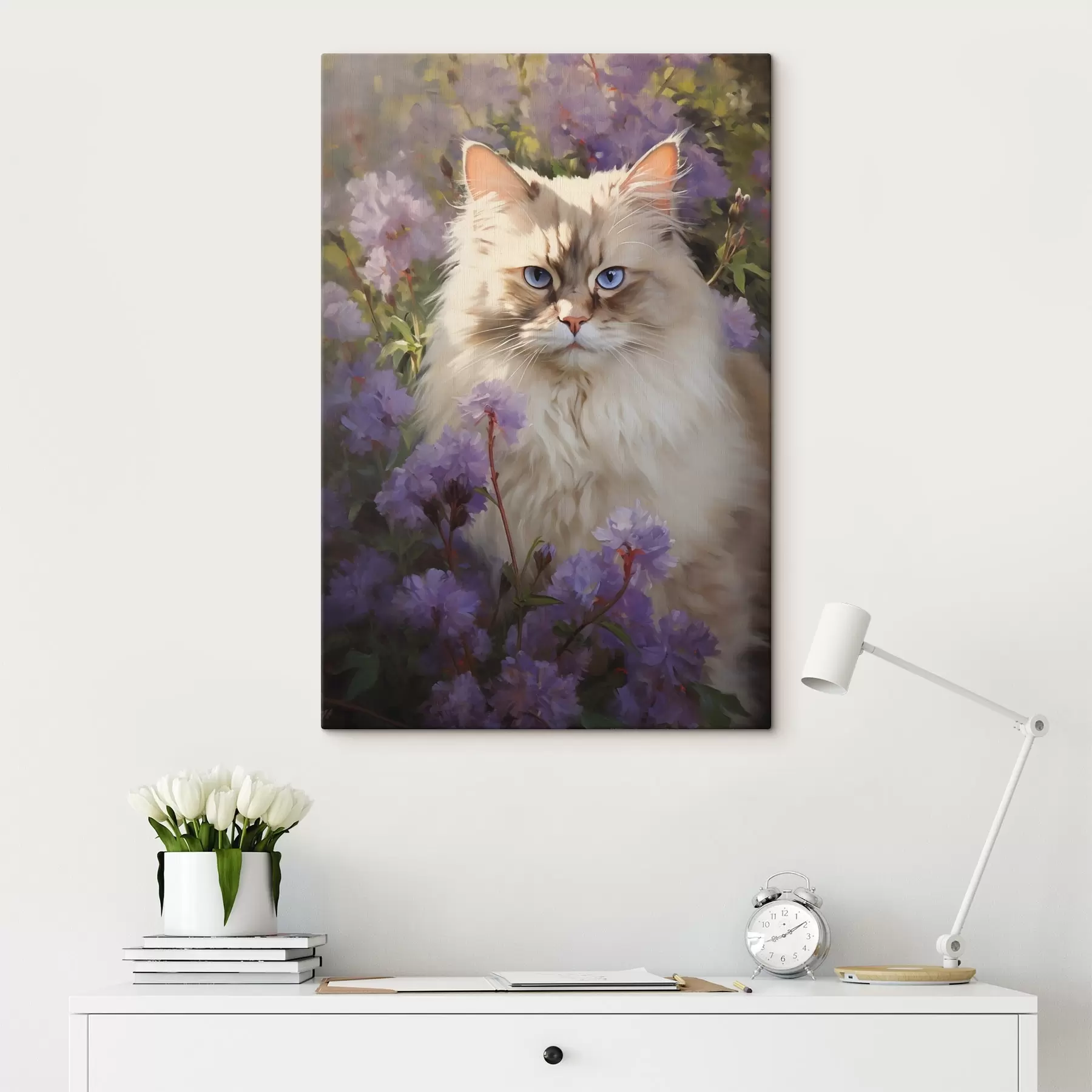 Fototapete Katze in Blumen s44663