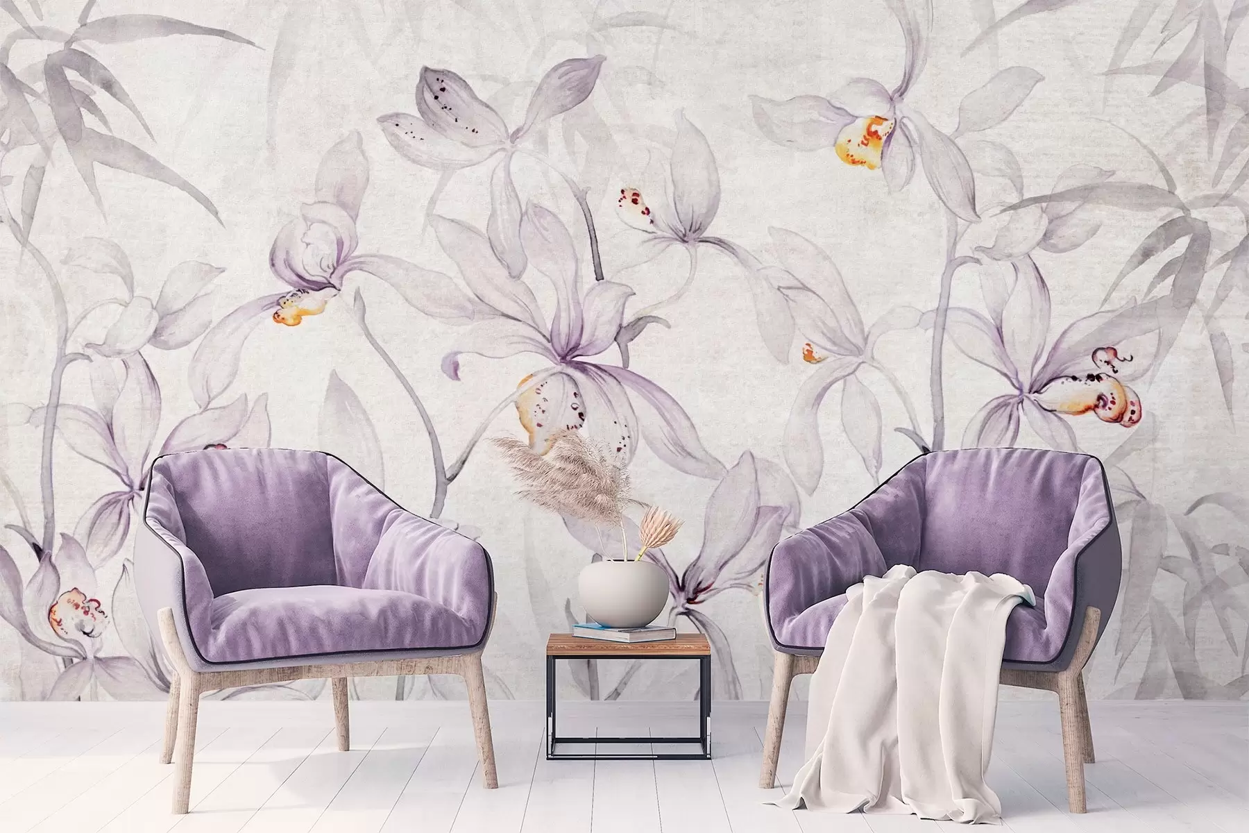 Fototapete Wilde Orchideen, violette Farbtöne w03933