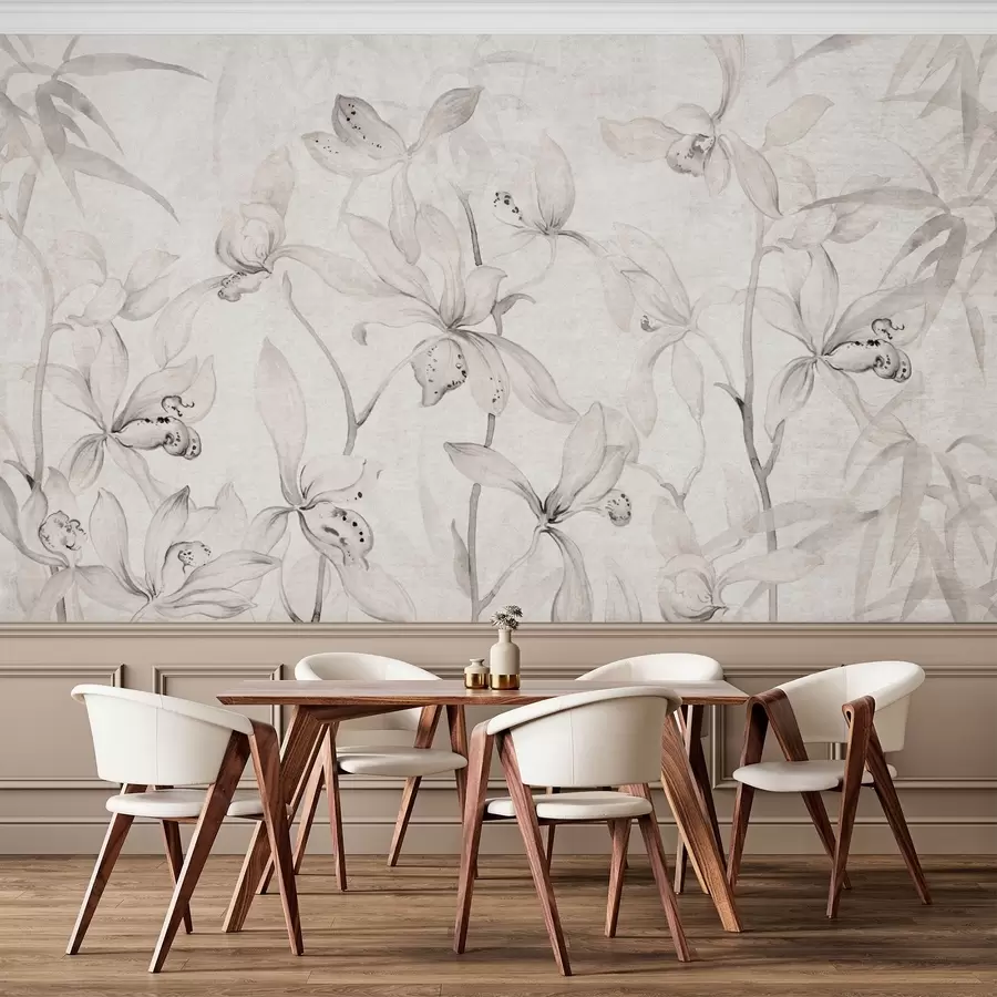 Fototapete Wilde Orchideen, Schattierungen von Beige w03933v1