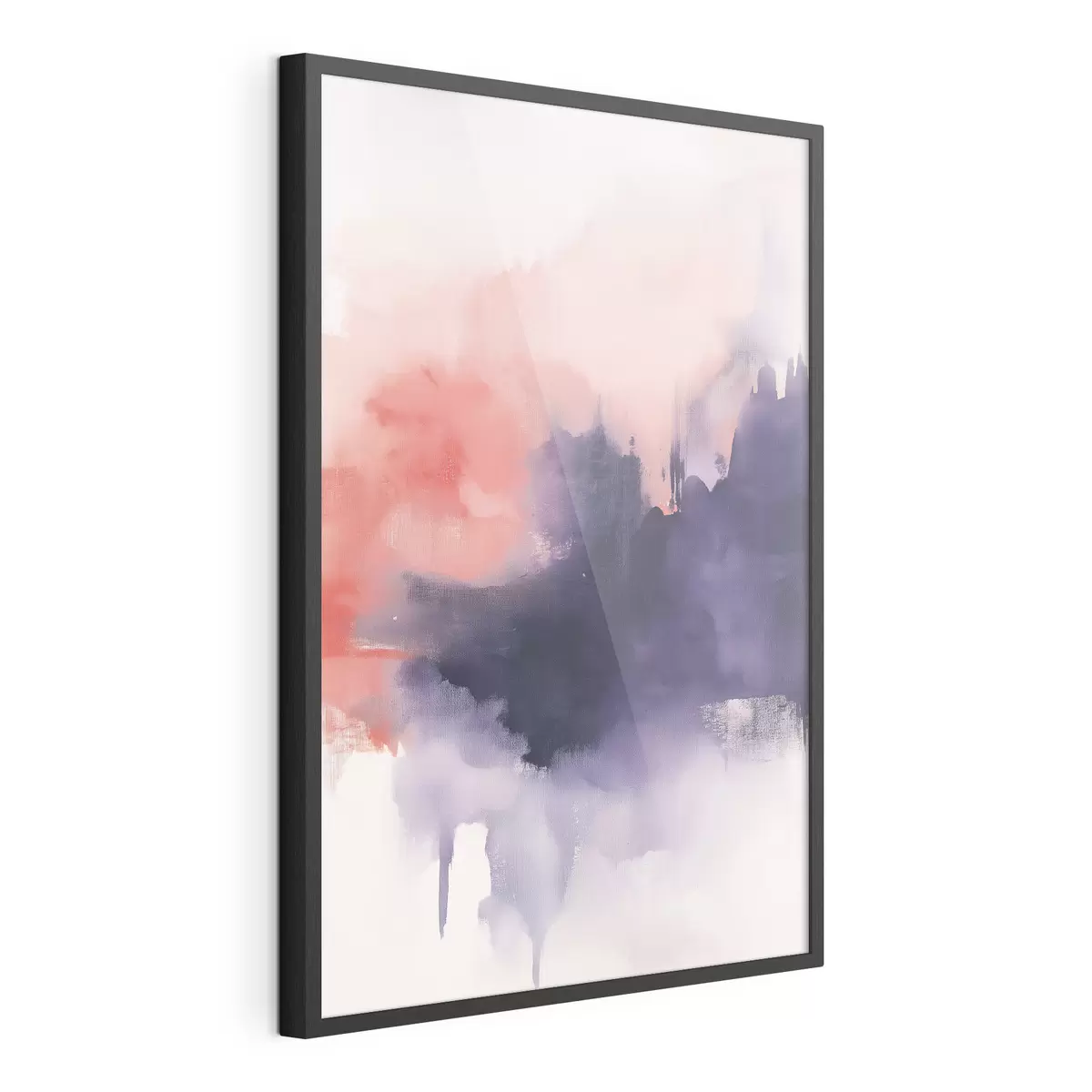 Poster Abstraktion im Acrylstil, Pinselstriche, lila und rosa f44507