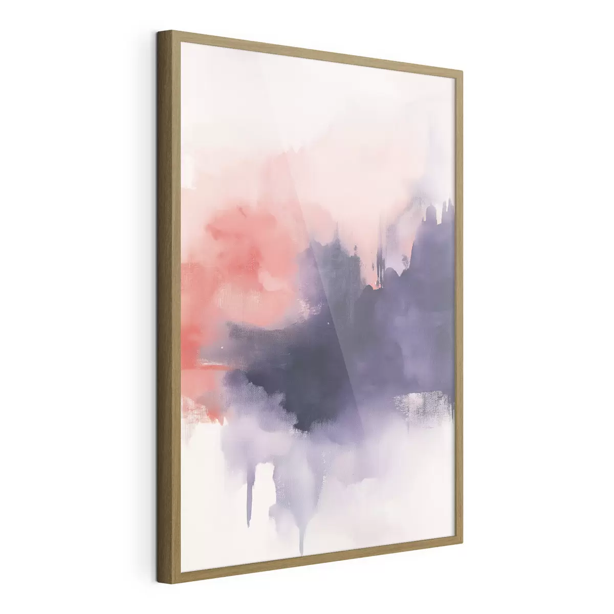 Poster Abstraktion im Acrylstil, Pinselstriche, lila und rosa f44507