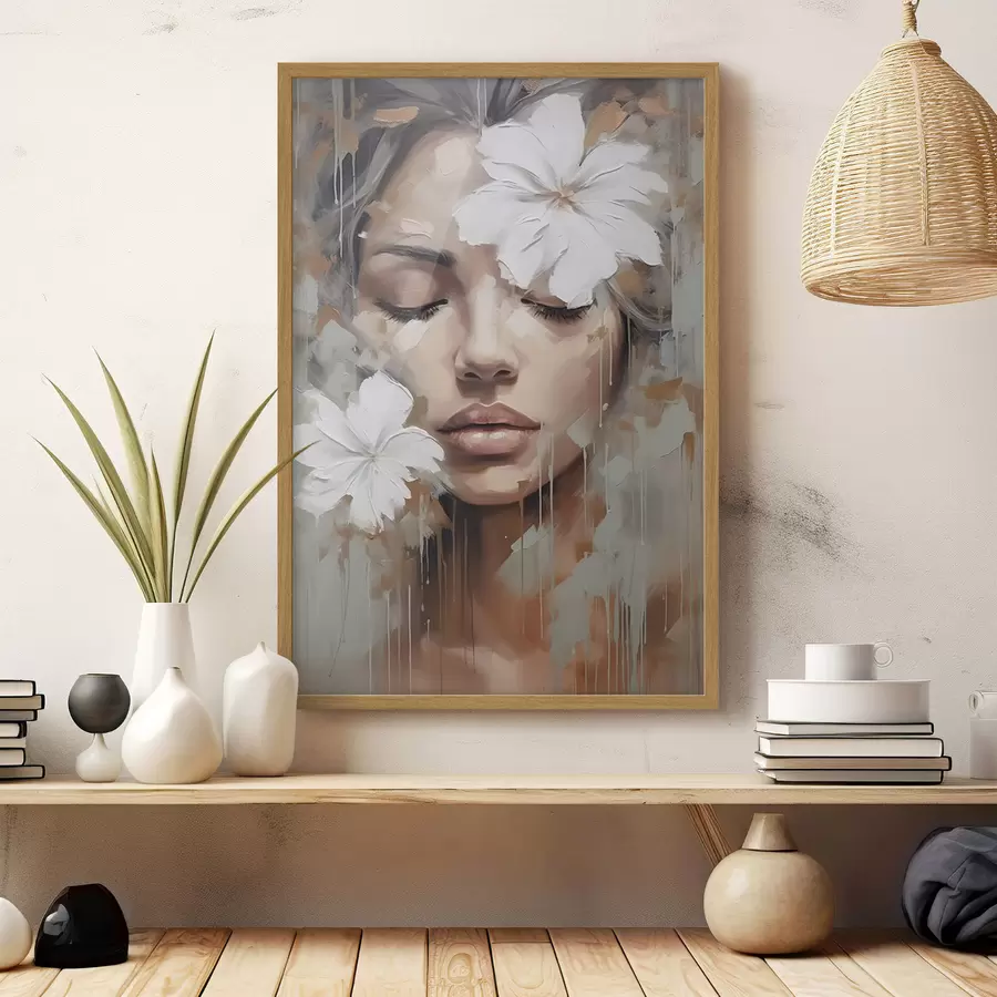 Fototapete Weiße Blüten über den Augen f44684