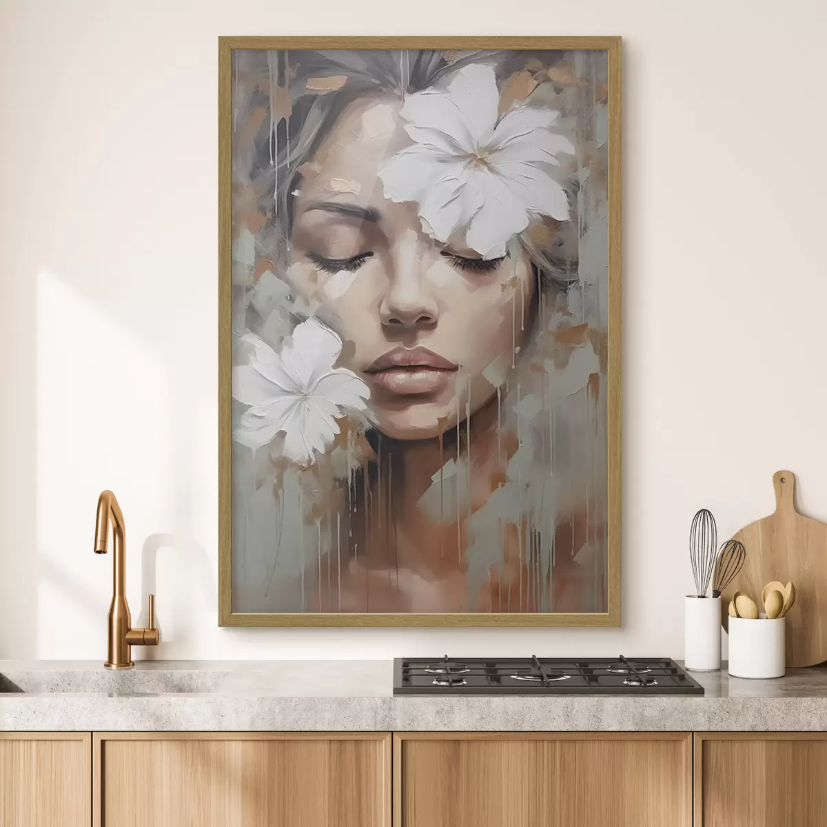 Poster Weiße Blüten über den Augen f44684