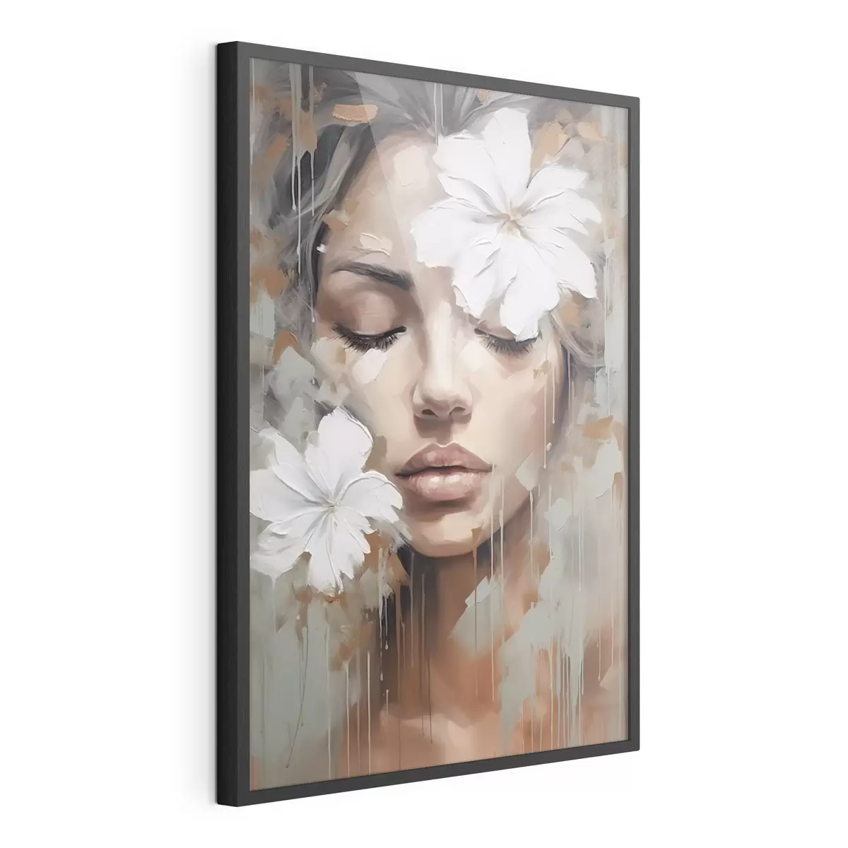 Poster Weiße Blüten über den Augen f44684