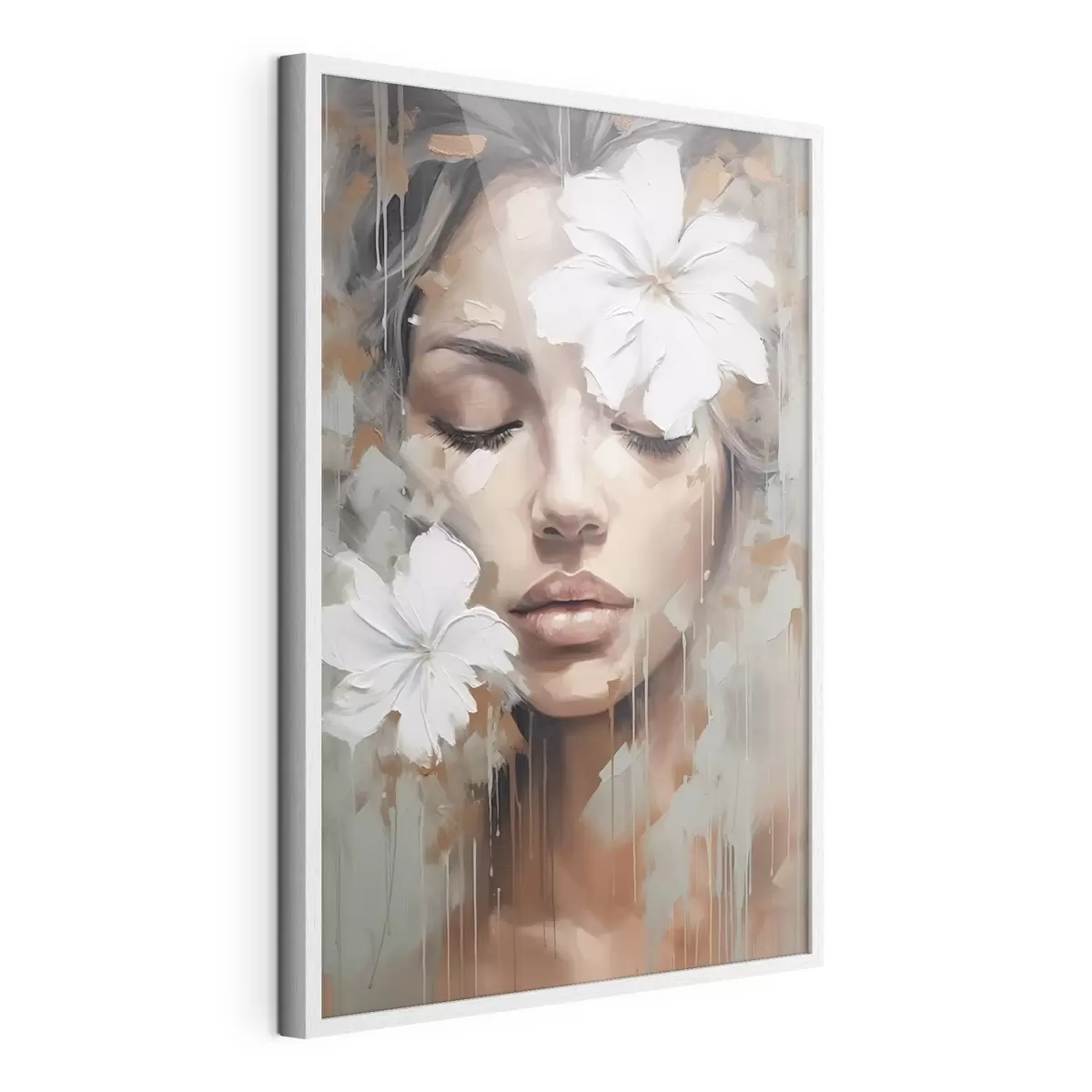 Poster Weiße Blüten über den Augen f44684