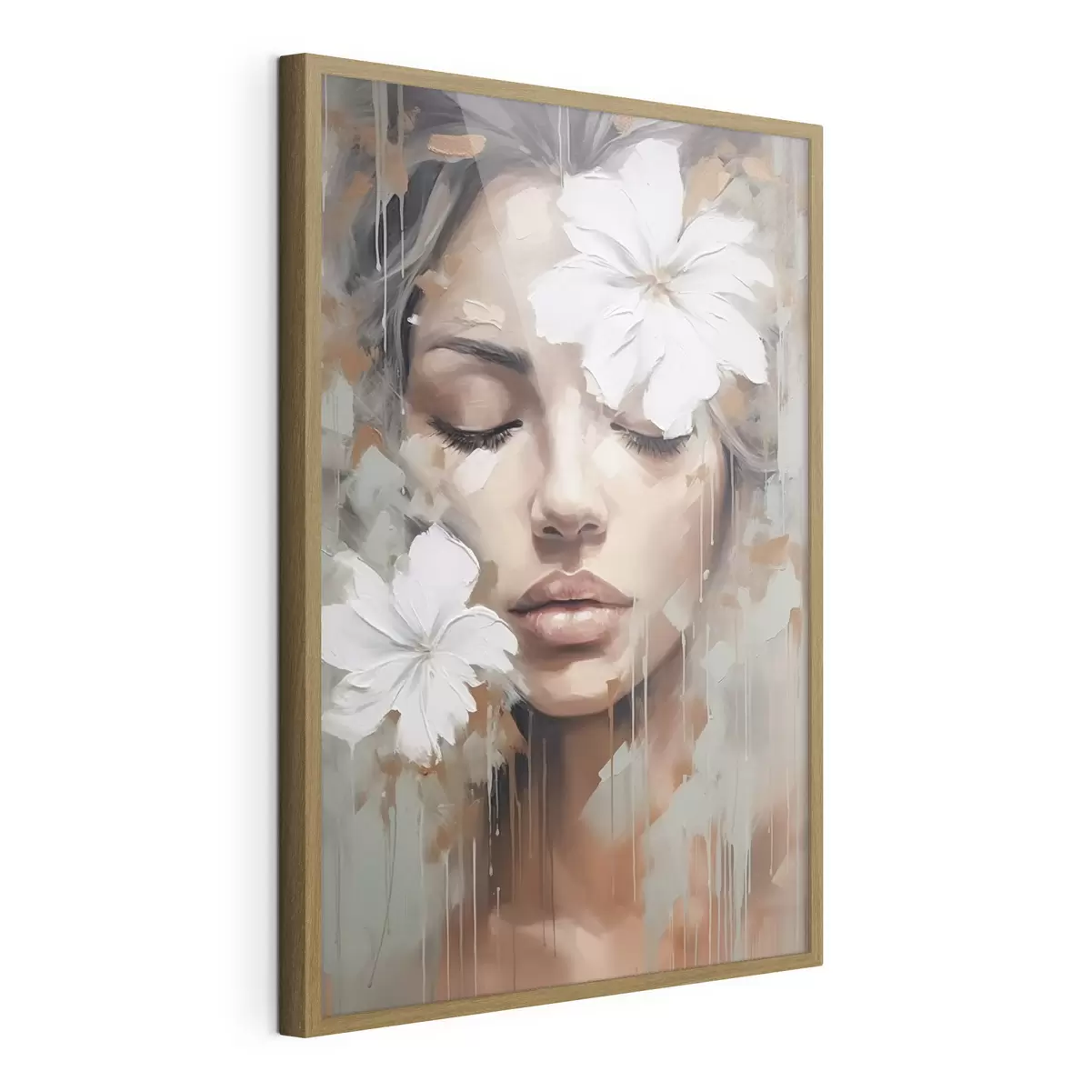 Poster Weiße Blüten über den Augen f44684