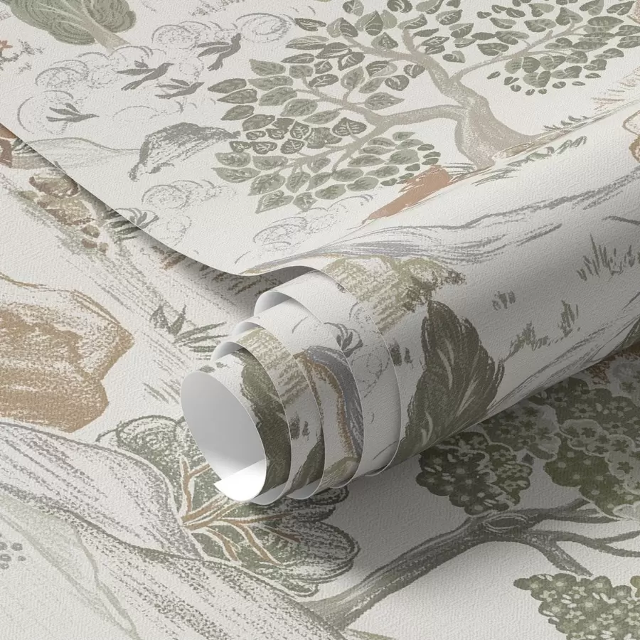 Fototapete Märchenhafte Karte der Natur mit Tieren und Bäumen a00177