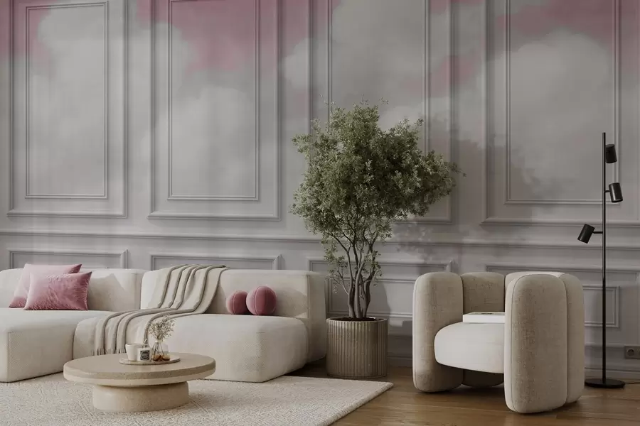 Fototapete Schimmelpilzimitation mit luftigen Wolken w04110v2